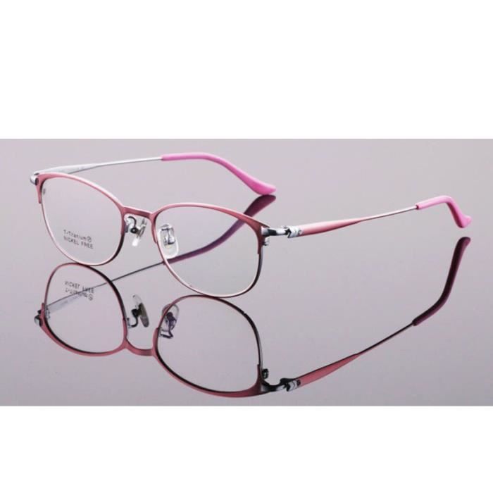Montures de Lunettes de vue,Monture de lunettes en titane pur pour femmes Lunettes rondes, monture de lunettes - Type Rose