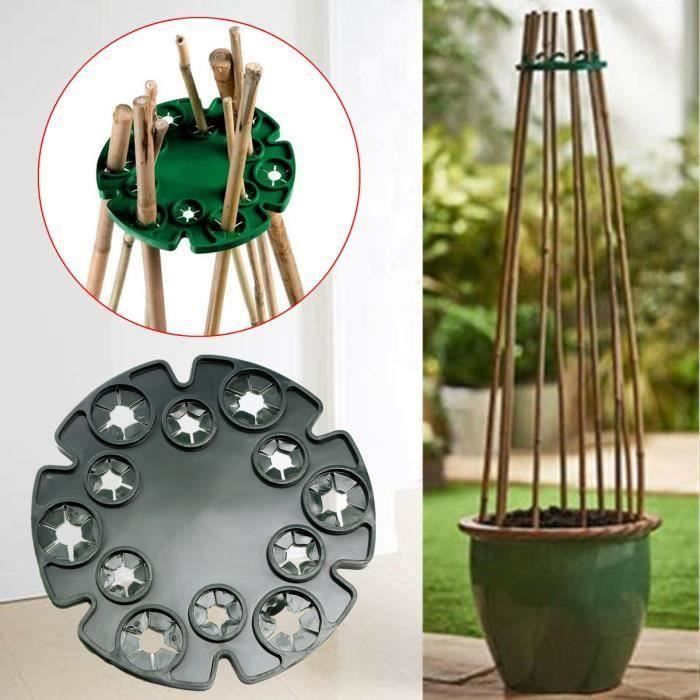 Support de Plaque de Bambou Jardin de plantes Diamètre 13,5cm L00330
