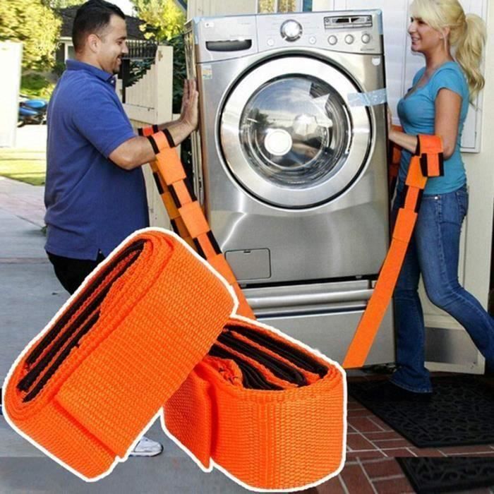 Lot de 2 Pièces Ceinture de Levage Sangle Courroie de Déménagement pour Transport de Meubles Facile L64230