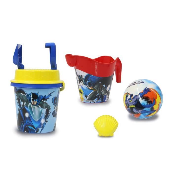 Jamara 410136 Batman Set de 7 pièces sous Licence Officielle pour Seau, Pelle à Main, Ramequin, Ramequin, Poubelle, Poubelle, sal