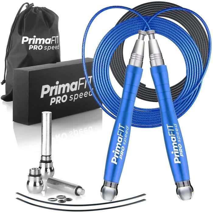 pro speed corde à sauter crossfit adulte lestée jump rope pour sport homme y femme, fitness musculation, boxe, aluminum, réglable,
