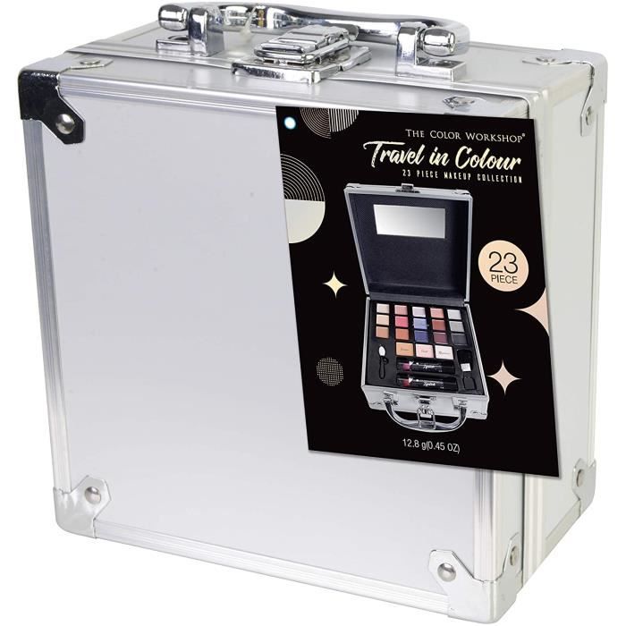 COFFRET DE MAQUILLAGE The Color Workshop – Mallette de maquillage professionnelle avec miroir et kit de maquillage complet – S519