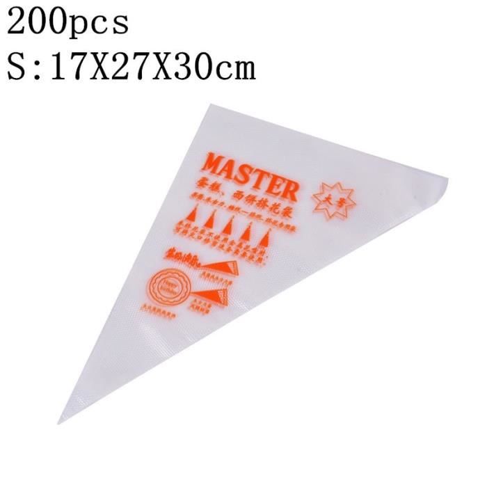 Poche à douille,Pochettes pour pâtisserie jetables 100-200-300 pièces Pochettes pour gâteaux décoratifs et - Type 200pcs S