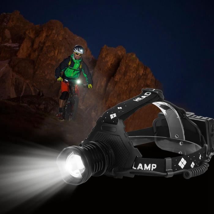 Tbest lampe frontale Forte lumière XHP70 phare USB charge télescopique Zoom lampe de tête de pêche éclairage extérieur