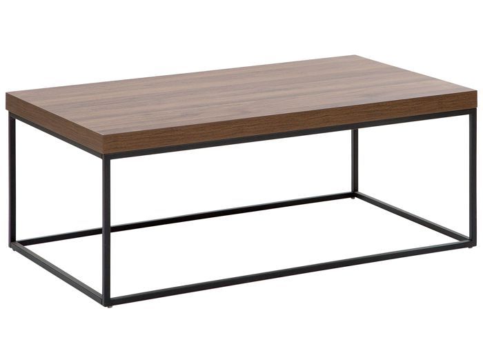 Table basse effet bois foncé et noire DELANO