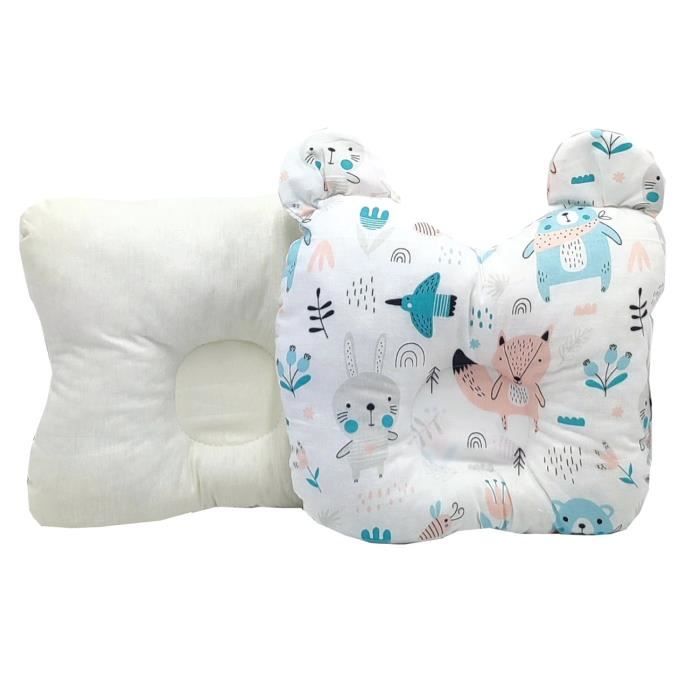 Callyna - 2x Coussin bébé cale-tête oreiller ergonomique morphologique anti secousses. Animaux en Forêt