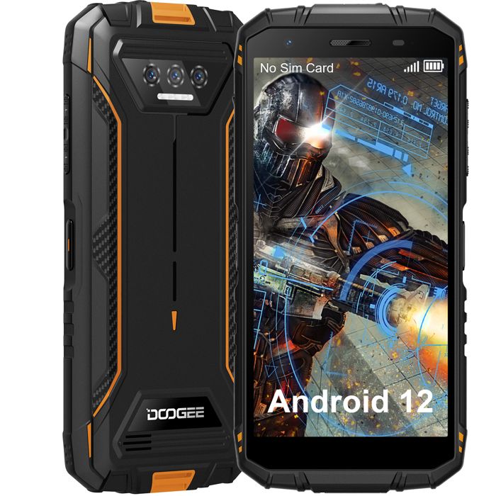 Telephone portable DOOGEE S41 Batterie 6300mAh Smartphone - IP68 GPS - 5.45” Écran - Android 12 - double SIM - Orange