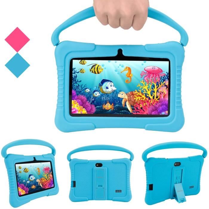 Tablette pour Enfants Doosl Tablette Éducative Tactile PC Android 7’’ Contrôle Parental WiFi Type-C Double Caméra Tablette avec Étui