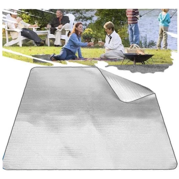 Tapis de couchage en mousse d'aluminium pour camping 195 x 185 cm Tapis de sol en feuille d'aluminium Ultraléger