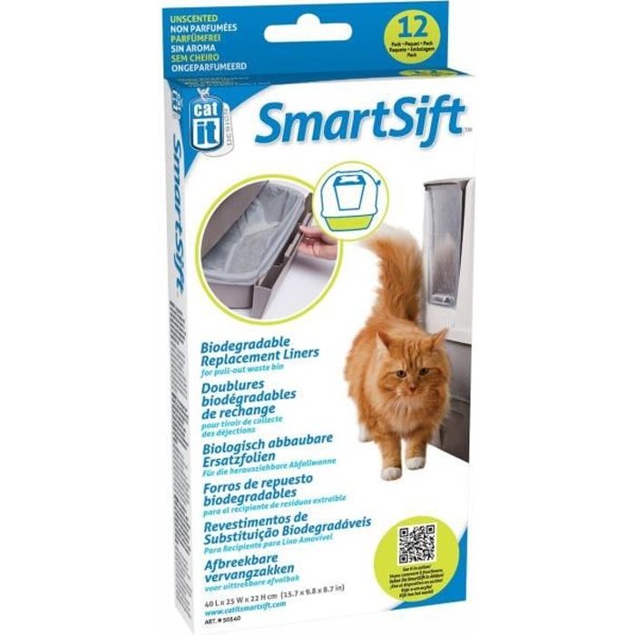 SMARTSIFT sac biodégradable 40L + 12 sacs