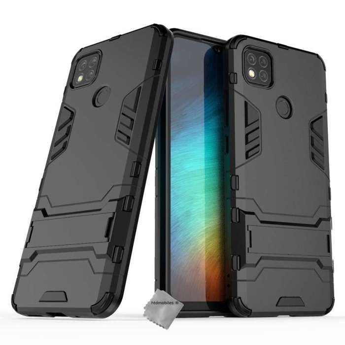 Coque rigide anti choc pour Xiaomi Redmi 10A + film ecran - NOIR