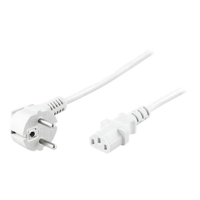 MicroConnect Câble d'alimentation CEI 23-16-VII - CEE 7-7 (SCHUCO) (M) incliné pour IEC 60320 C13 1.8 m blanc