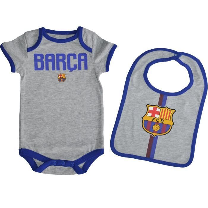 Body + bavoir bébé Barça - Collection officielle FC BARCELONE - Taille bébé garçon
