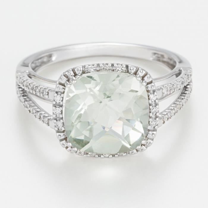 Bague Or Blanc Diamant et Améthyste