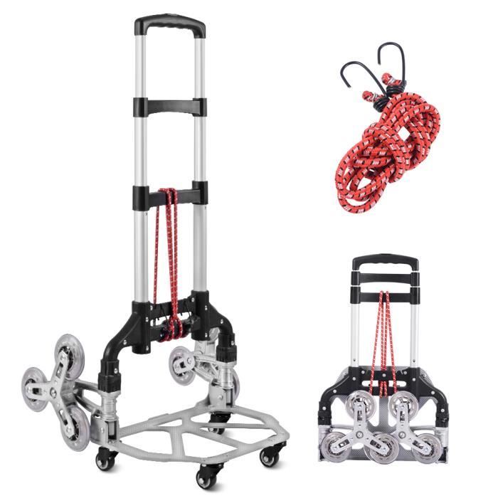 Nidouillet Diable pliable en aluminium, Diable de manutention / Chariot de course, charge max. 75 kg AB207