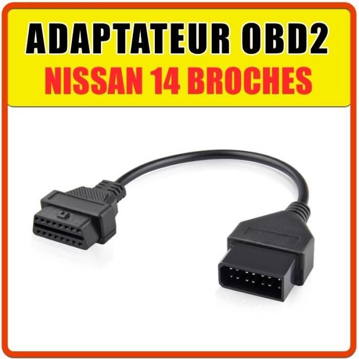 Prise OBD2 Nissan 14 broches - Diagnostic auto - Compatible Multidiag