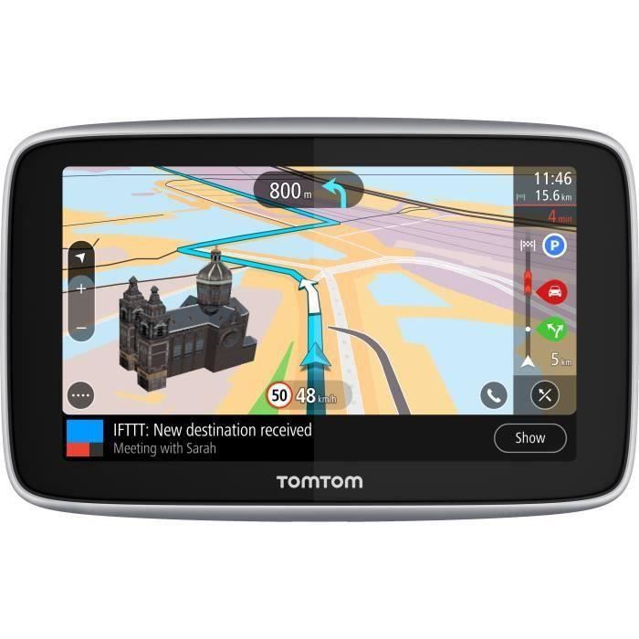 TomTom GO Premium 5'' - GPS auto 5 pouces, cartographie monde 152 pays, cartes SIM intégrée, technologie IFTTT