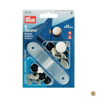 couleur : - Boutons pression jeans lisse argen…