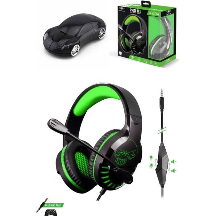 CASQUE GAMER PRO H3 POUR XBOX ONE - SERIES X | S - PC /Stéréo /XBOX EDITION SPIRIT OF GAMER + Souris SF PORSCHE