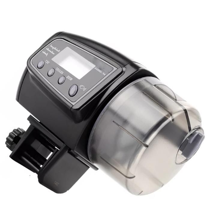 TD® Distributeur aquarium nourriture alimentation automatique poissons programmable animaux appareil réservoir capacité batterie cha