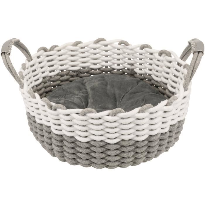 TRIXIE Corbeille Nabou - Ø 45 cm - Gris et blanc - Pour chien