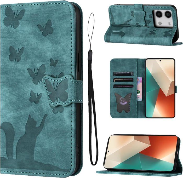 Housse Portefeuille Xiaomi Redmi Note 13 5G - Style Vintage En Similicuir Noir - Marque Avizar