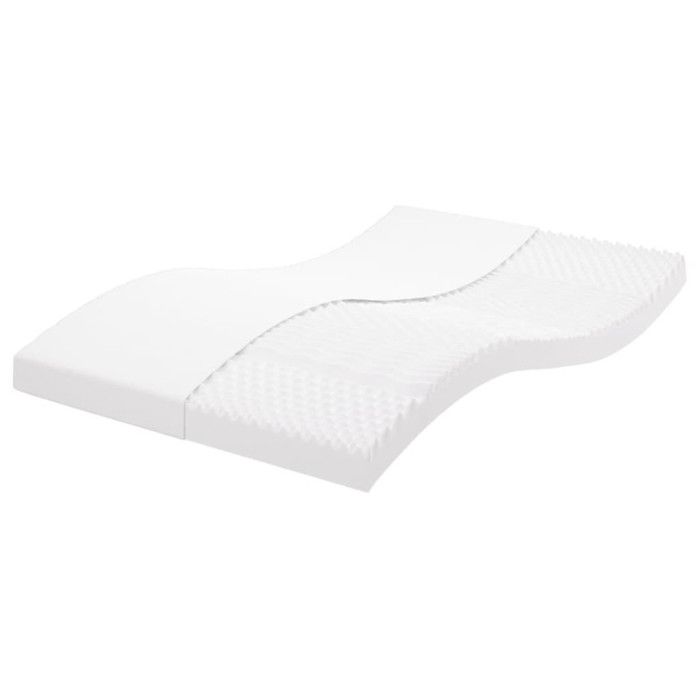 vidaXL Matelas en mousse blanc 140x190 cm 7 zones dureté 20 ILD matelas de lit matelas de lit de jour matelas en mousse 356355