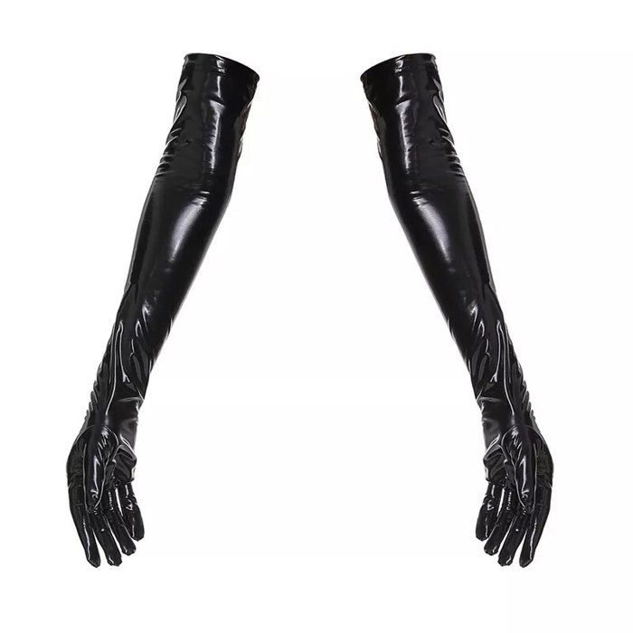 Bas Hauts Style Cuir/PVC Pour Femmes - Clubwear - Taille M - Noir - Neuf Sans étiquettes