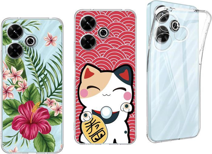 Coque de téléphone Xiaomi Redmi 13 4GPoco M6 4G Gel souple Antichoc Motif en relief
