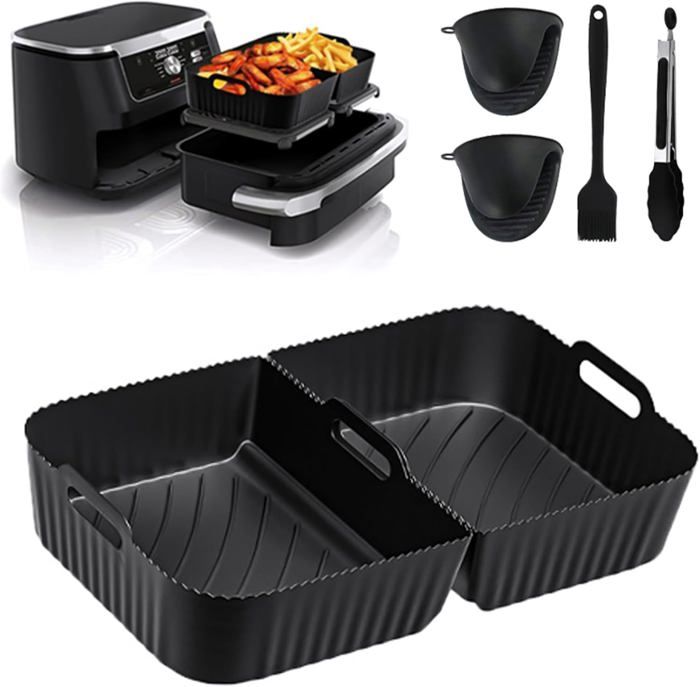 Moules En Silicone Pour Airfryer Philips 6.2L - Lot De 2 - Résistants à 230°C - Pour Cuisson Saine Sans Graisse