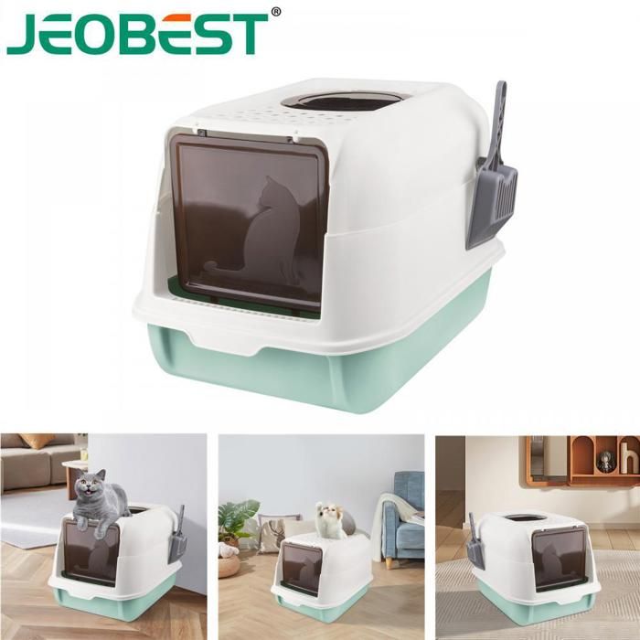 Meilleurs prix pour JEOBEST Bac à Litiere pour Chat avec Couvercle, Bac à Litière Fermé pour Chat Anti Odeur, Maison de Toilette Chat