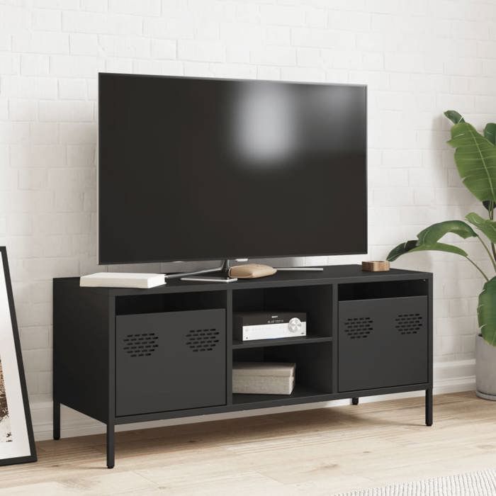 Meuble TV/Hi-Fi - mango - noir 101 5x39x43 5 cm - acier laminé à froid M1143