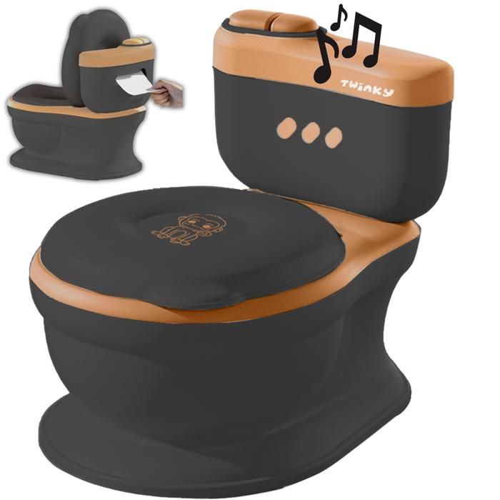 Pot De Toilette Bébé Avec Sons Et Musique – Pot D'Apprentissage Rose En PP Robuste – Anti-Éclaboussures + Porte-Papier Intégré