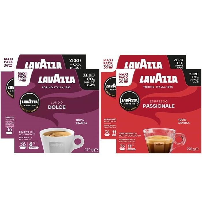 Lavazza Coffee Pods Lavazza A Modo Mio Appassionatamente 36 Stuks | Capsules  A Modo Mio Coffee Pods