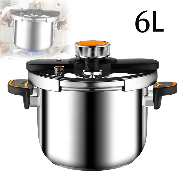 Autocuiseurs Professionnels en Acier Inoxydable 6L avec Système de Couvercle à Verrouillage Sécurisé Double Poignée Pour Cuisine