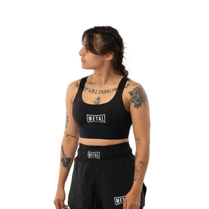 Brassière elastique femme Metal Boxe - noir