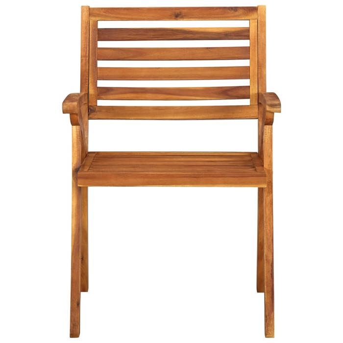 CHIC Chaises de jardin lot de 3（Lot de 3) Bois dacacia solide - 59x59x87 cm 482620 S11