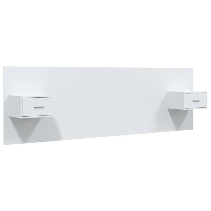Tête de lit avec armoires - VIDAXL - Blanc - Bois dingénierie - 160x1.5x80 cm - 2 tables de chevet incluses Tête de lit avec armoires - VIDAXL - Blanc - Bois dingénierie - 160x1.5x80 cm - 2 tables de chevet incluses