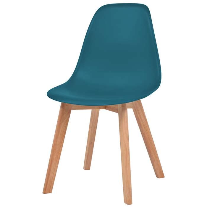 Chaises à manger en plastique - vidaXL - Lot de 6 - Turquoise - 46x51x82 cm - Pieds en bois dhévéa - Ergonomique