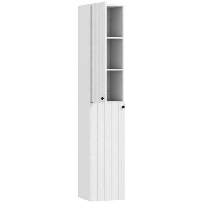 Colonne Armoire Salle De Bain Murale 6 Étagères Blanc Laqué Moderne MDF Dimensions 30 x 30 x 161 cm Colonne Armoire Salle De Bain Murale 6 Étagères Blanc Laqué Moderne MDF Dimensions 30 x 30 x 161 cm