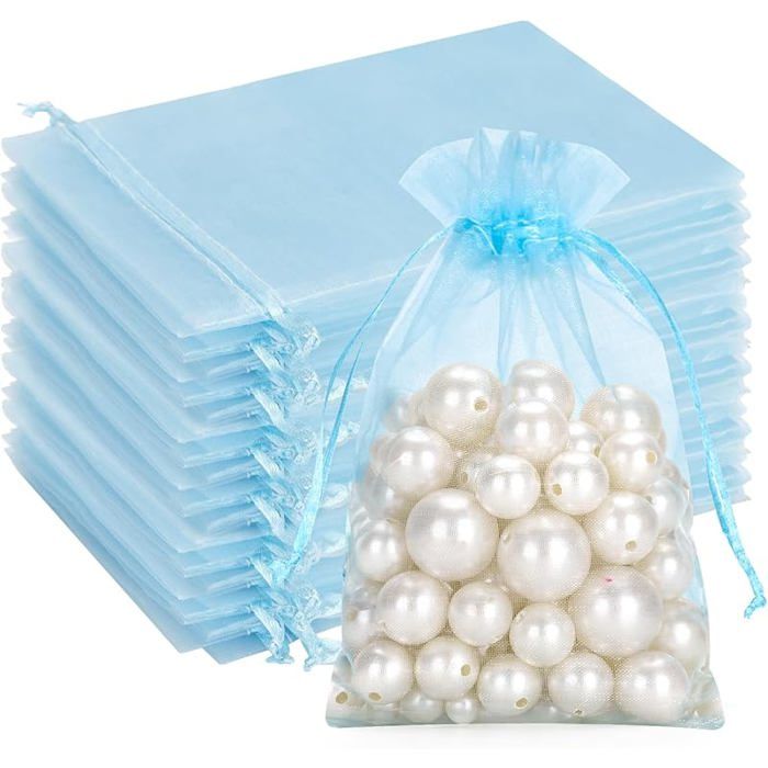 100 Sachets Organza 10x15 Cm Avec Cordon - Poches Cadeaux Pour Bijoux, Bonbons, Mariages, Fêtes - 2