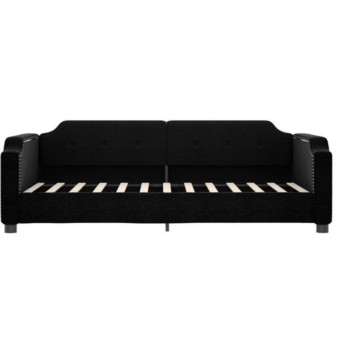 Cadre de Lit de repos - BURKE - Canapé-lit Simple - Matelas inclus - noir 90x200 cm tissu AA681