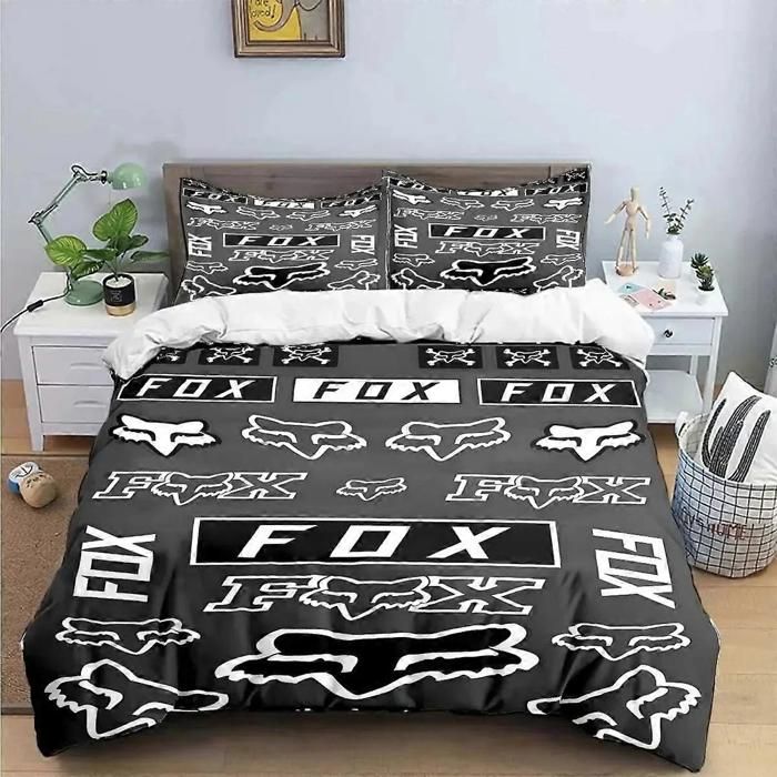 Draps de lit F-Fox Head Pattern Ensembles de literie Ensemble de fournitures de lit exquis Housse de couette Ensemble de  140*200cm