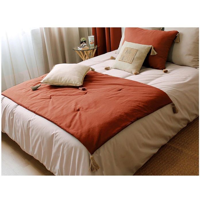 Edredon bout de lit en coton 90 x 190 cm Cocon terracotta Edredon bout de lit en coton 90 x 190 cm Cocon terracotta