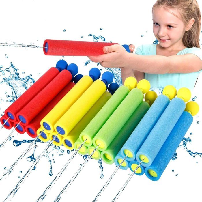 Lot De 20 Pistolets à Eau Mousse – Sécurité, Flottants, Portée 9 M – Pour Piscine, Plage, Jardin – 4 Couleurs