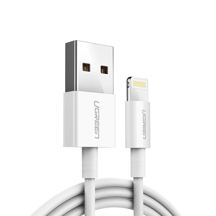 Câble USB-Lightning - UGREEN - MFi - 2 m - 24 A - Blanc