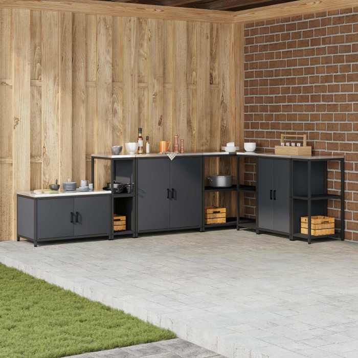 Armoire de Rangement de cuisine Meuble bas Anthracite 60x50x92 cm Acier A13962