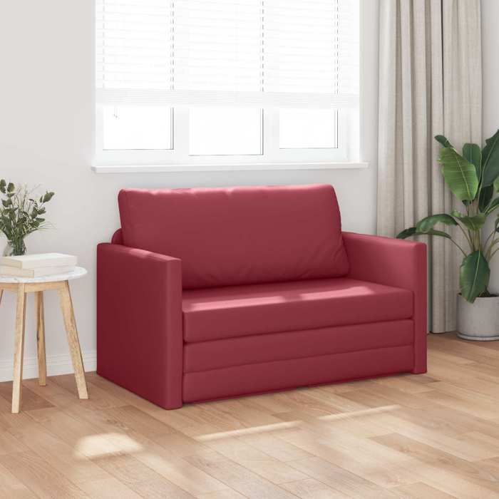 （Rouge）Siège de Salon - Canapé-Lit Bordeaux 124x71x78 cm Simili cuir - Sofa-canapé hfs38355