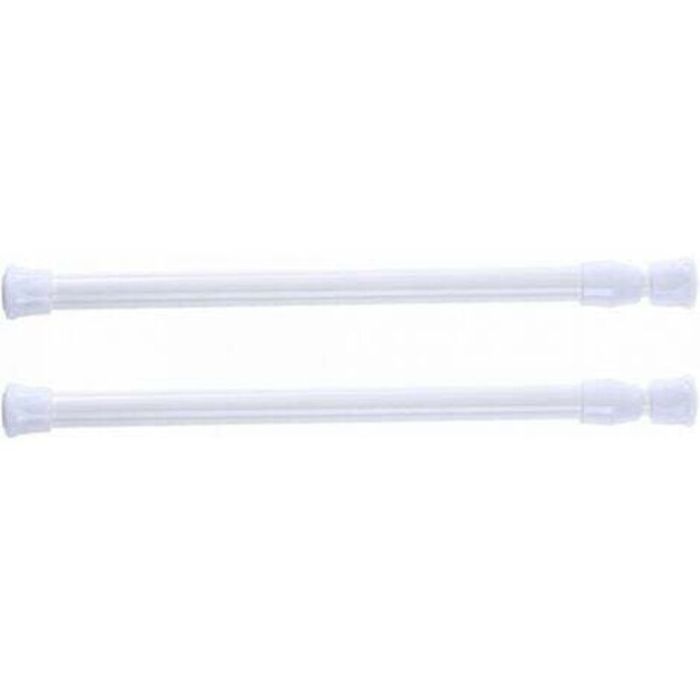 Lot de 2 tringles à rideau de douche télescopiques sans perçage pour douche baignoire armoire blanc largeur 30-50 cm