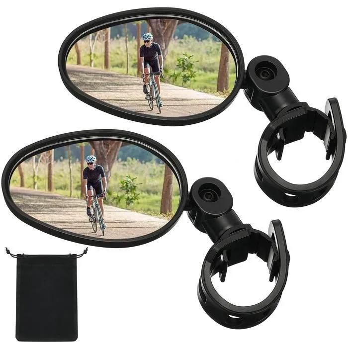 Garosa Rétroviseur vélo 2 pièces / ensemble 360 degrés rétroviseur de